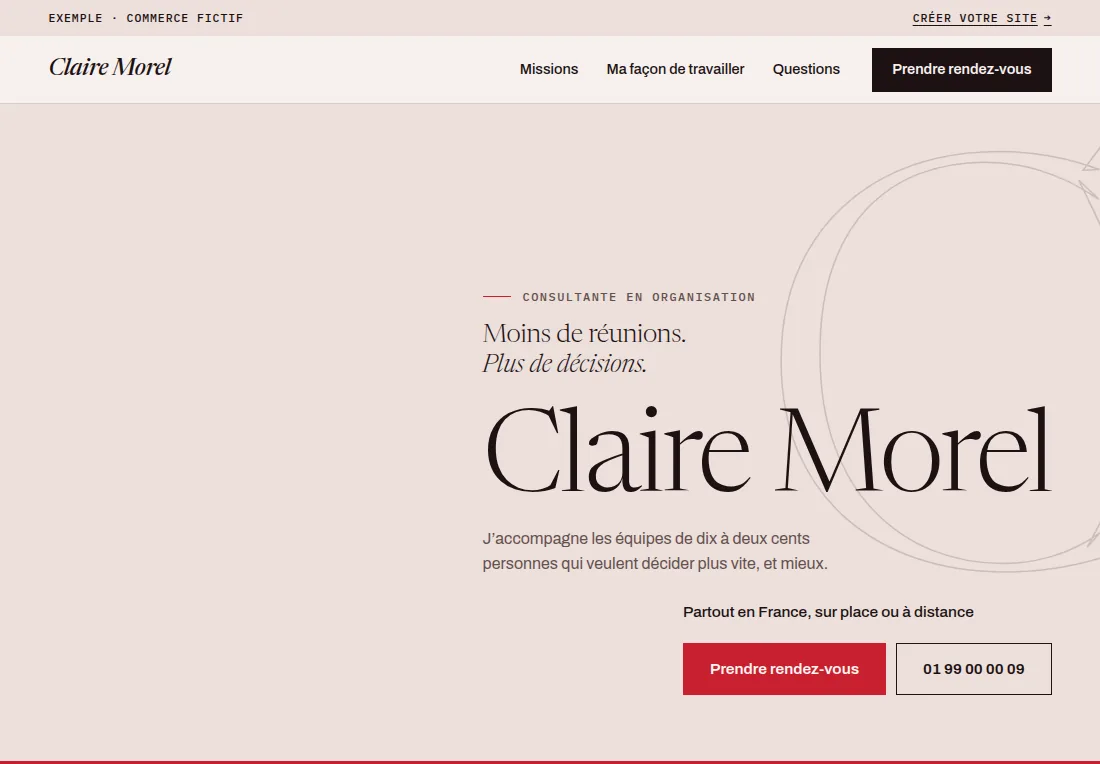 Le site Claire Morel