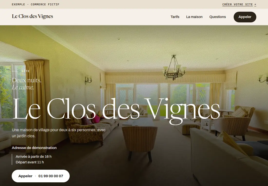 Le site Le Clos des Vignes