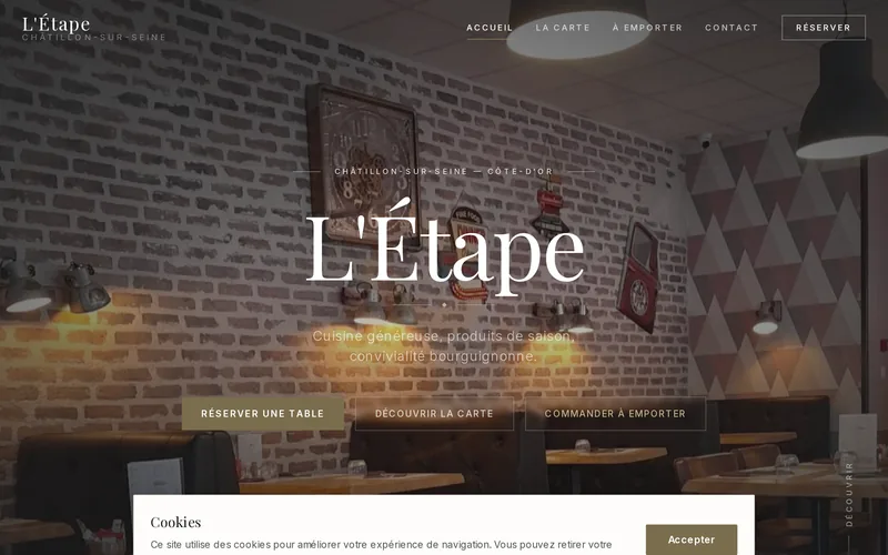 Site du restaurant L'Étape à Châtillon-sur-Seine
